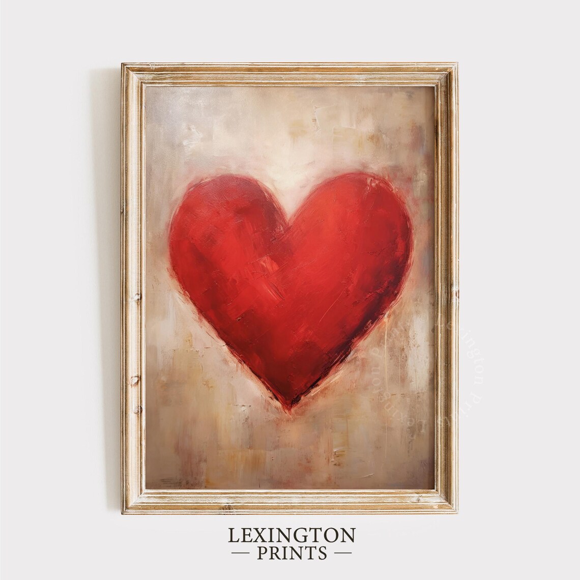 Rustic Vintage Valentines Red Heart Art Print - Image 8