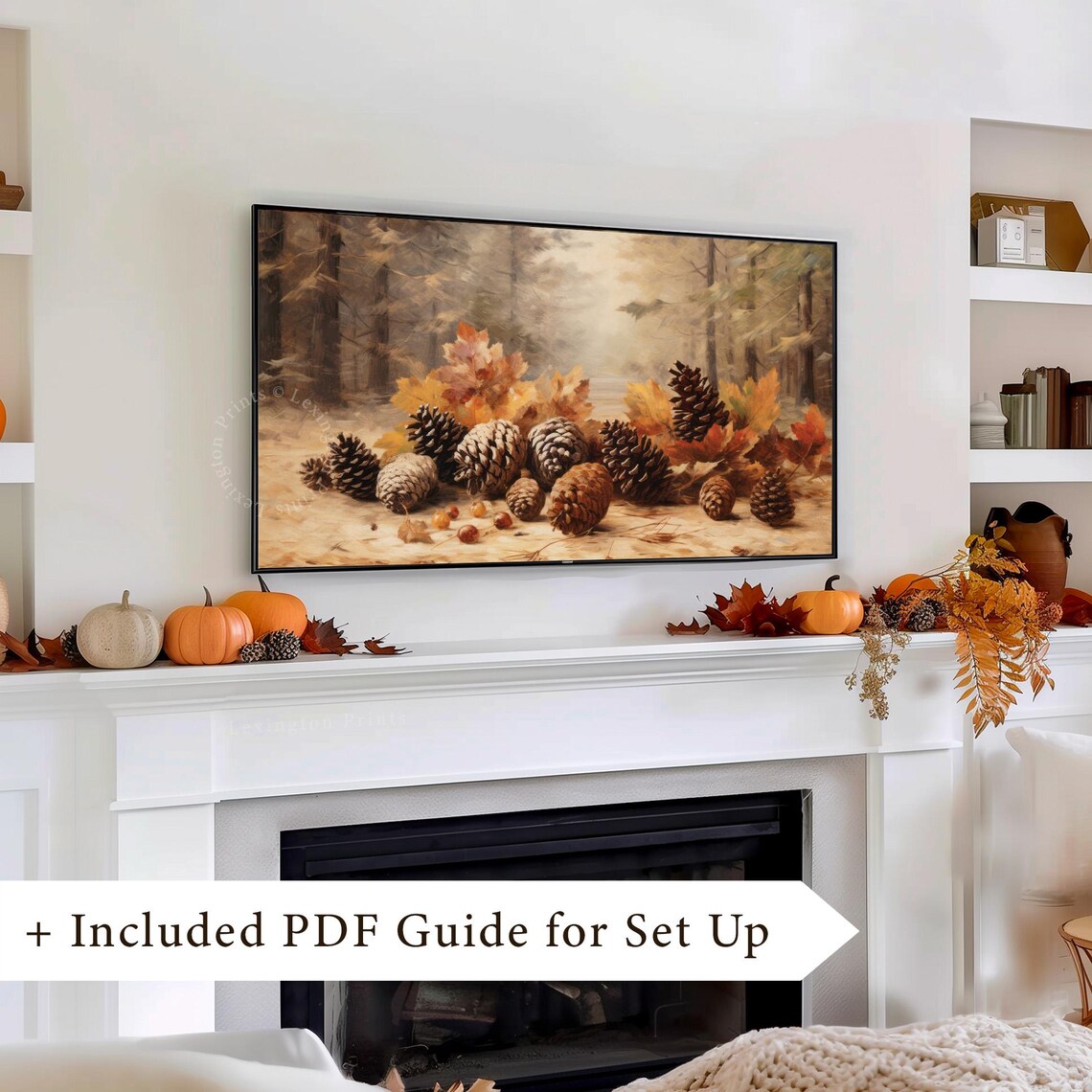 Pinecones And Autumn Leaves Forest Floor Still Life Frame TV Art Poster - Image 8