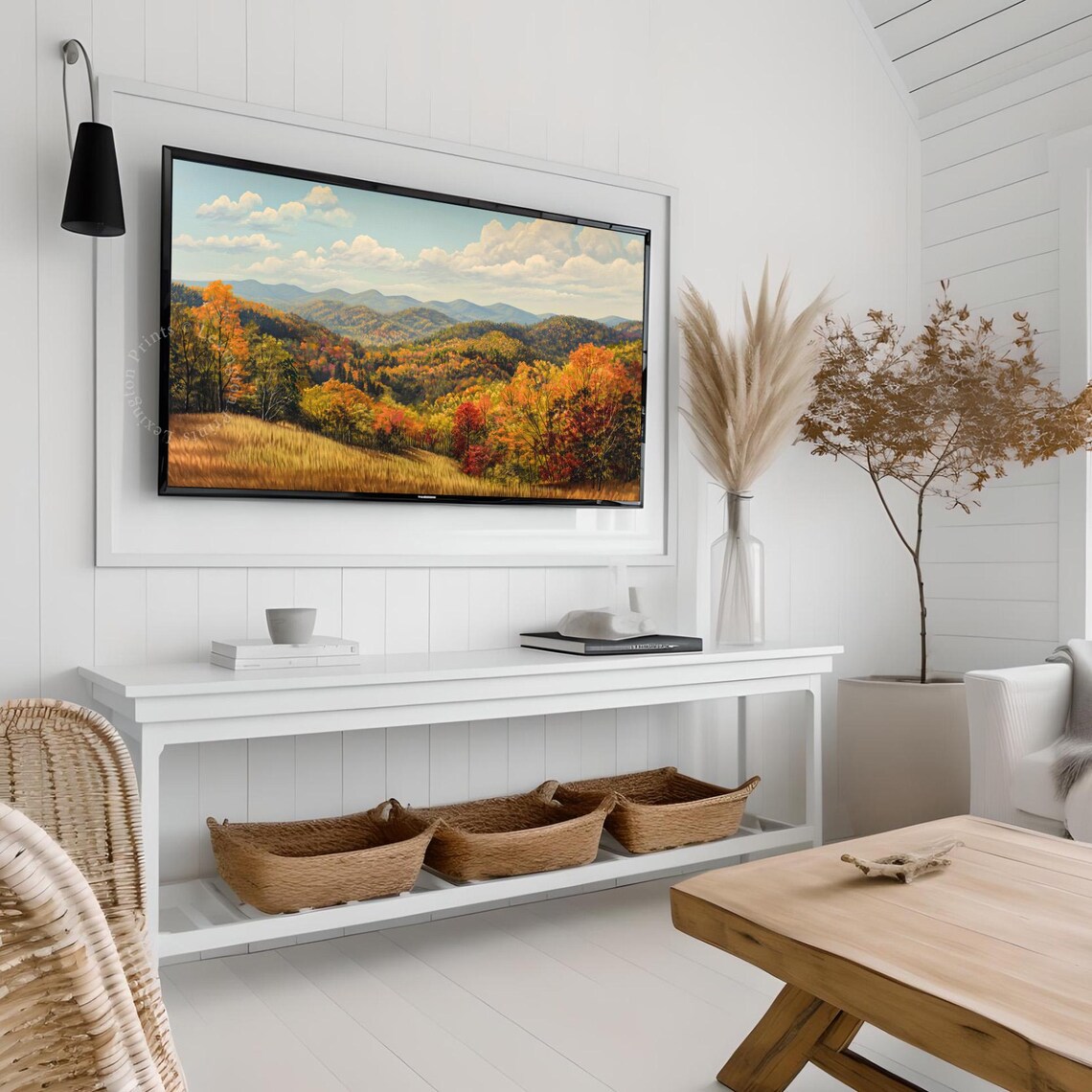 Autumn Mountain Landscape with Fall Foliage Hills Frame TV Art Print - Image 4