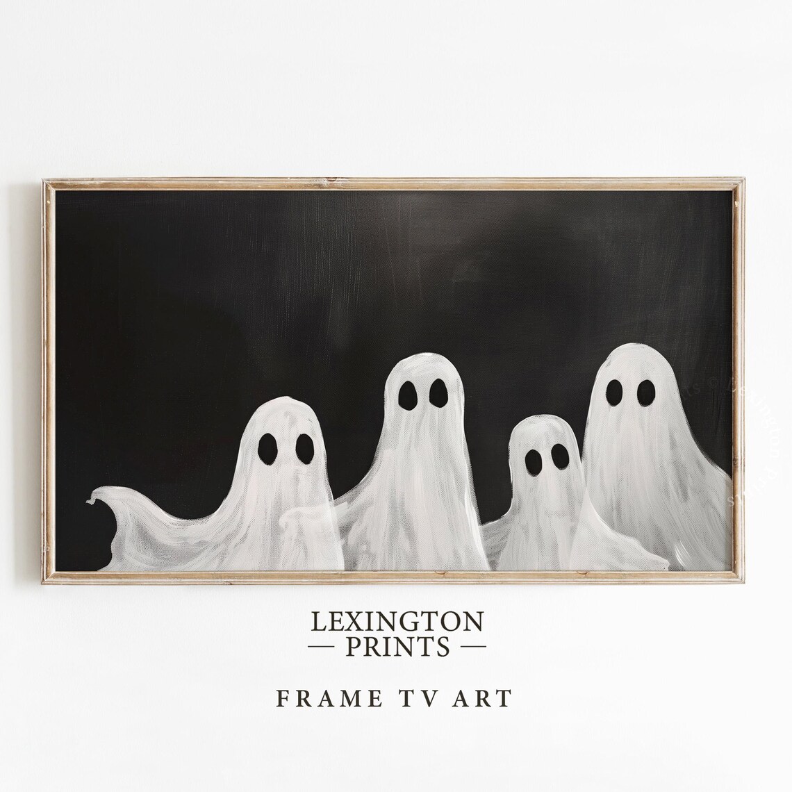 Ghost Family Halloween Frame Tv Art Ghost Tv Art Halloween Tv Art Minimalist Black White Tv Art Fall Tv Art Halloween Party Decor 760 - Image 5