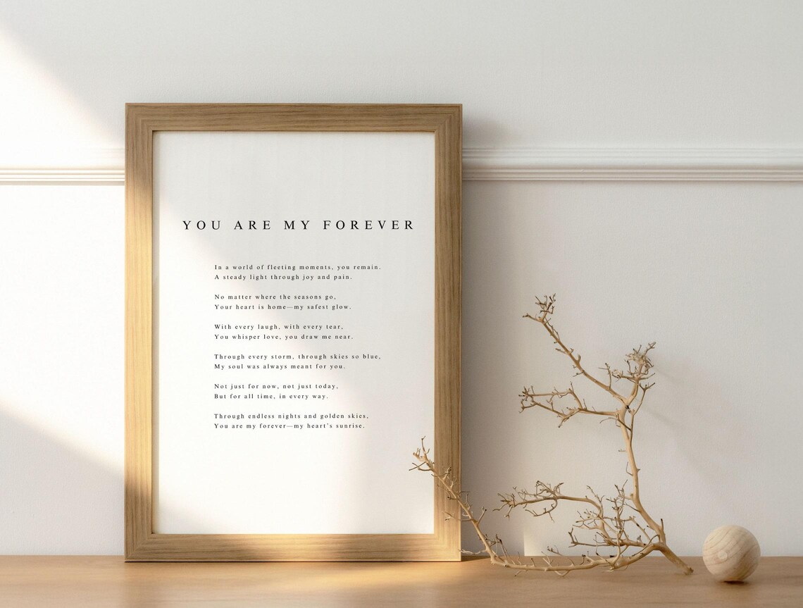 You Are My Forever Eternal Love Poem Anniversary Gift Poster