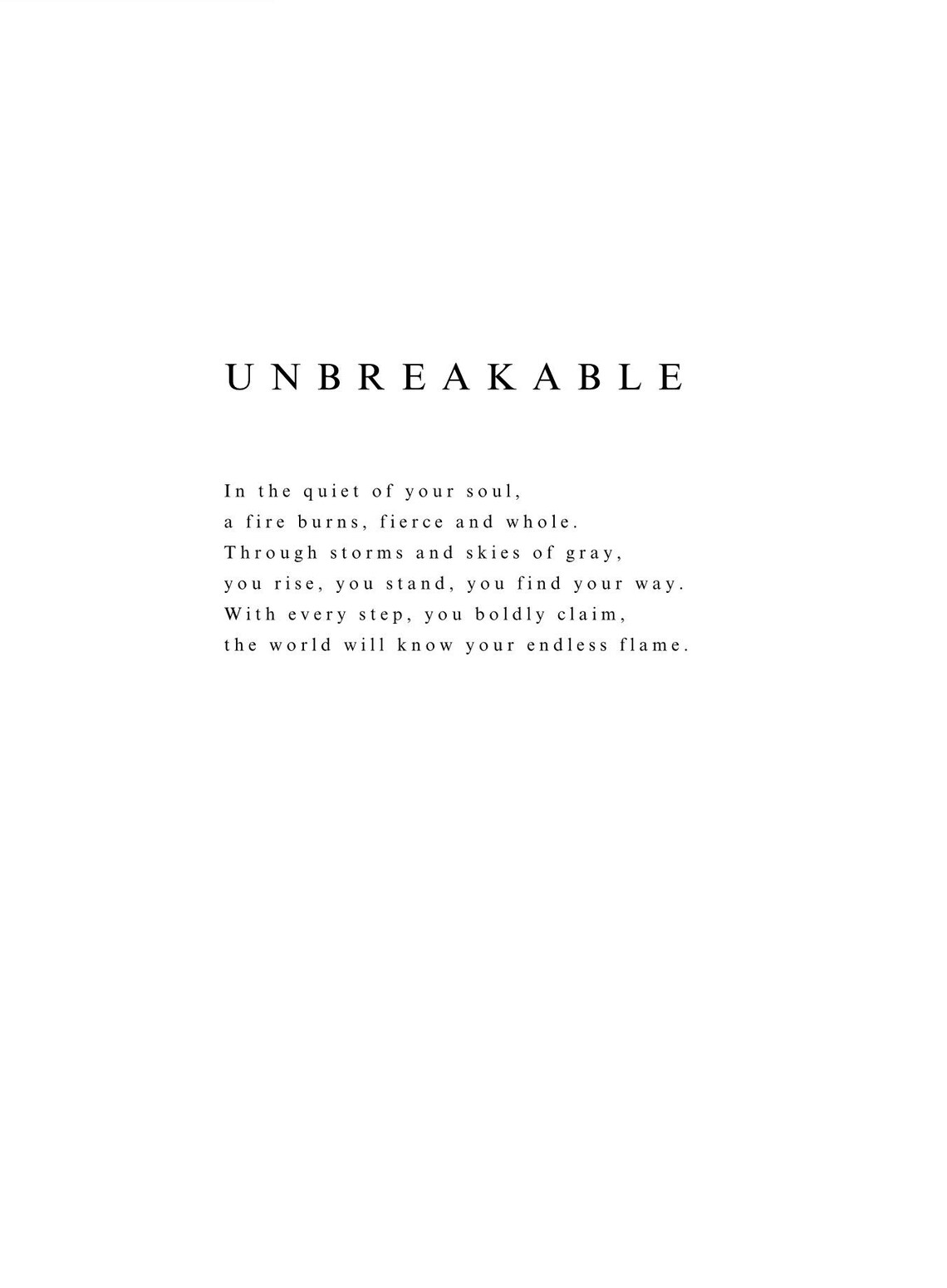 Unbreakable Poem, Self Love Motherhood Gift - Image 2