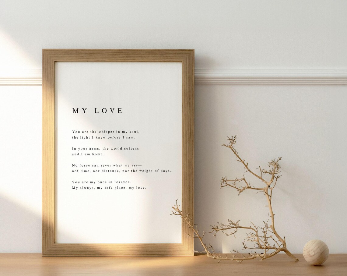 My Love Whisper Of The Soul Deep Romantic Devotion Poem Poster