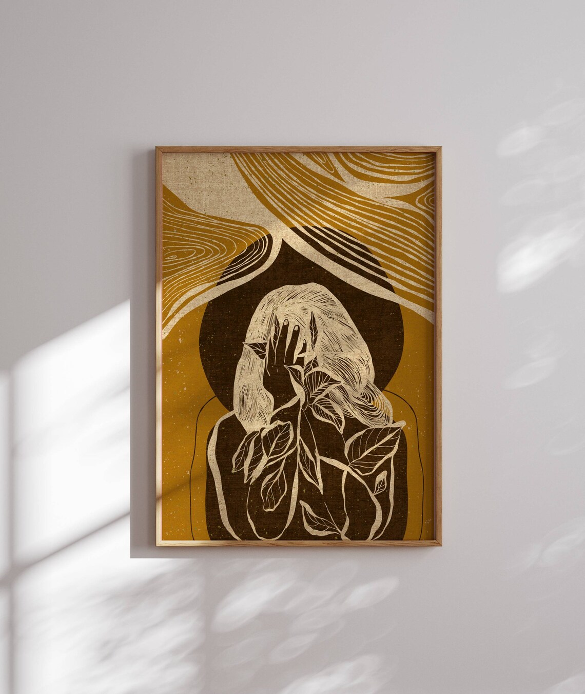 Modern Abstract Woman Portrait, Mid-Century Art Print
