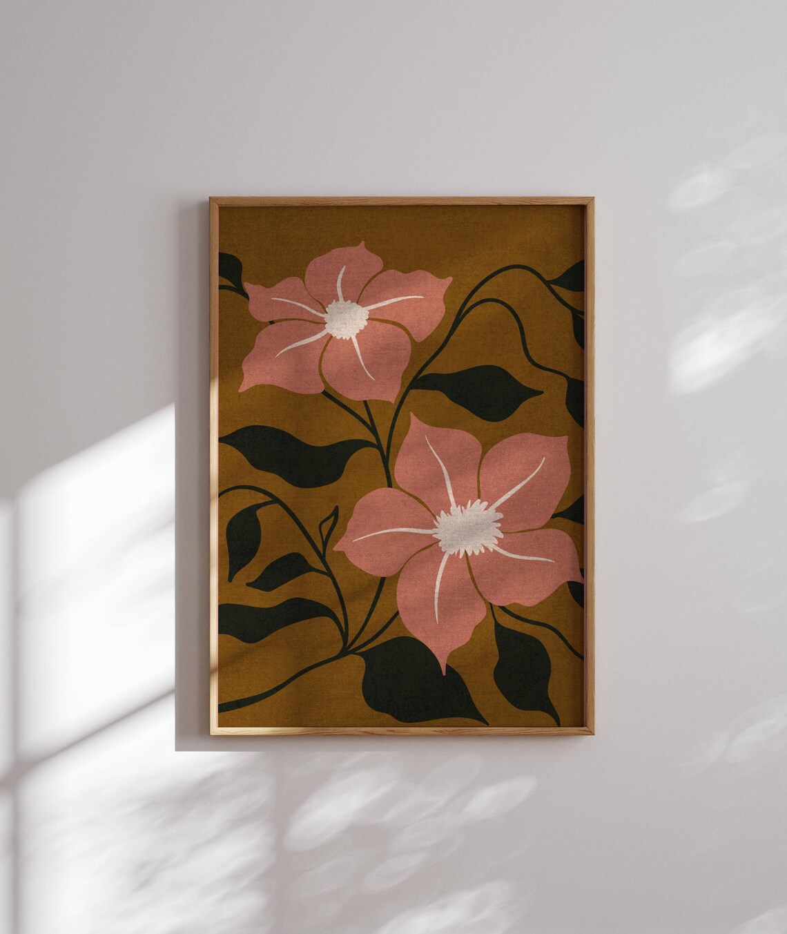 Vintage Style Floral Print, Retro Flower Art Print