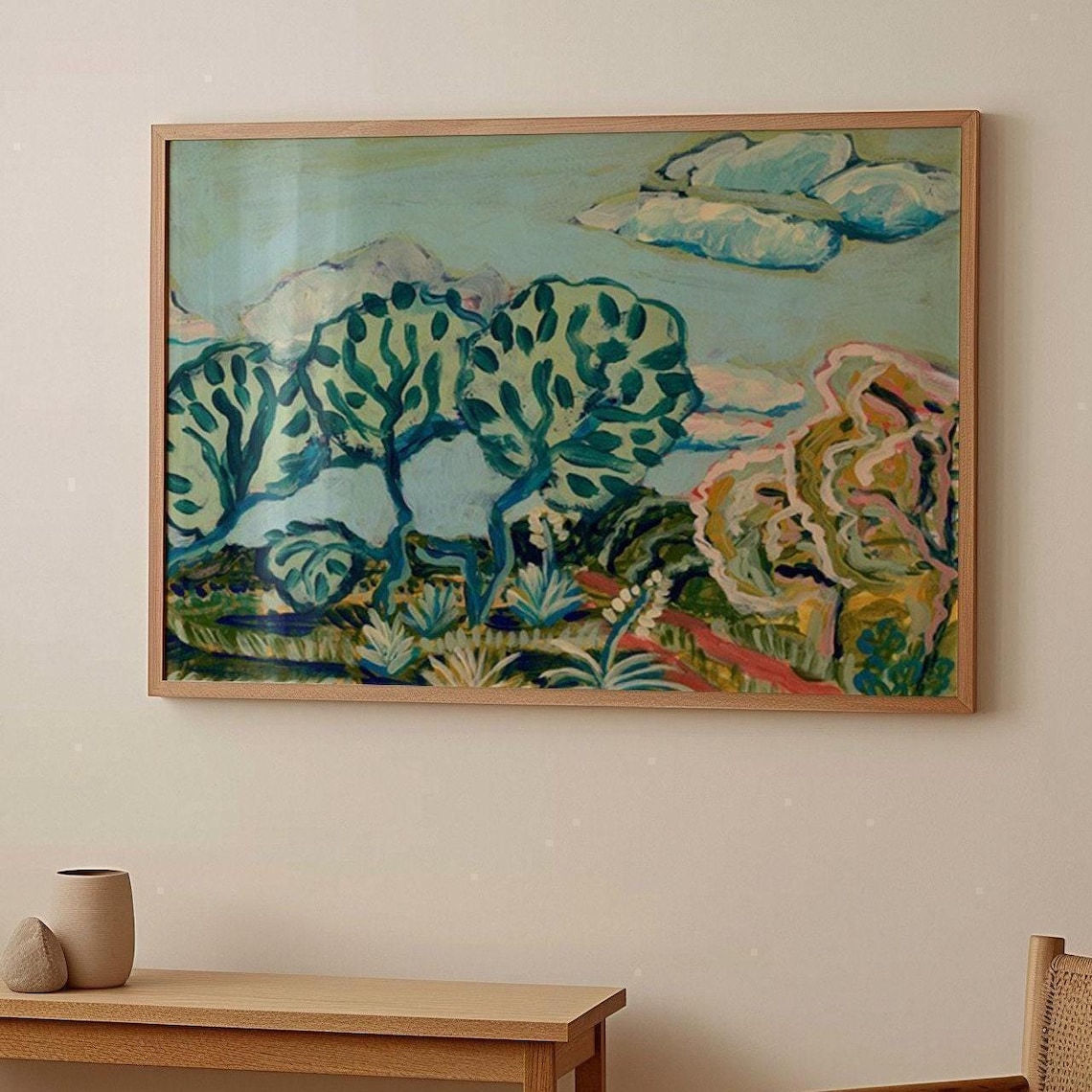 Texas Hill Country Vintage Ranch Cactus Art Print