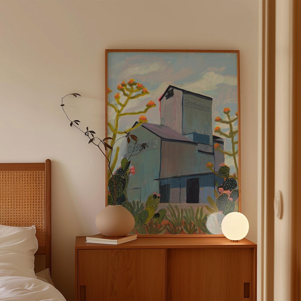 Vintage Marfa Desert Grain Elevator Art Print
