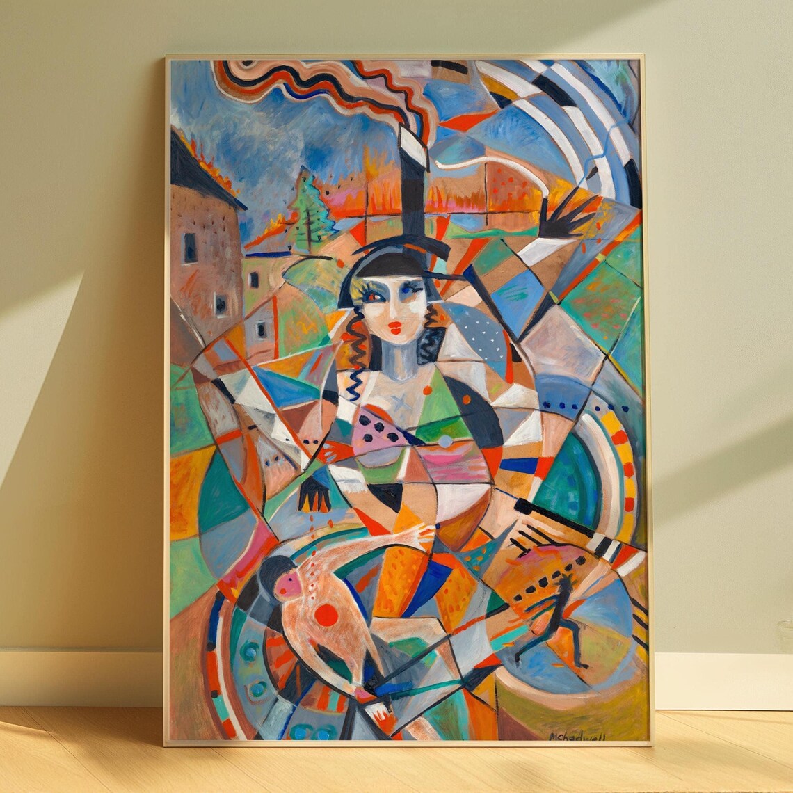 Abstract Woman Art Print, Mid-Century Modern