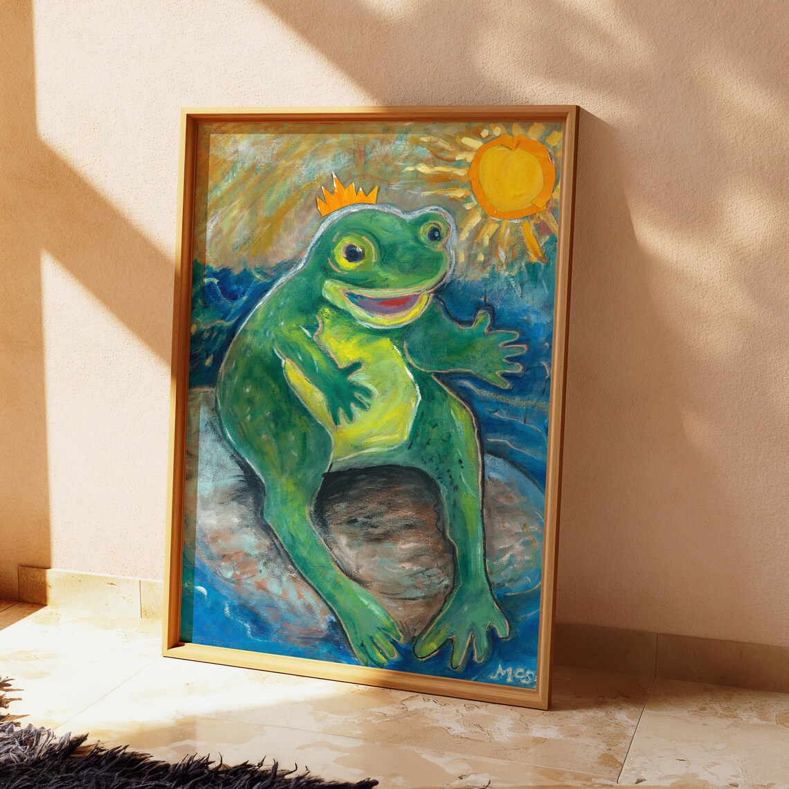 Frog Crown Prince, Whimsical Nursery Art Print