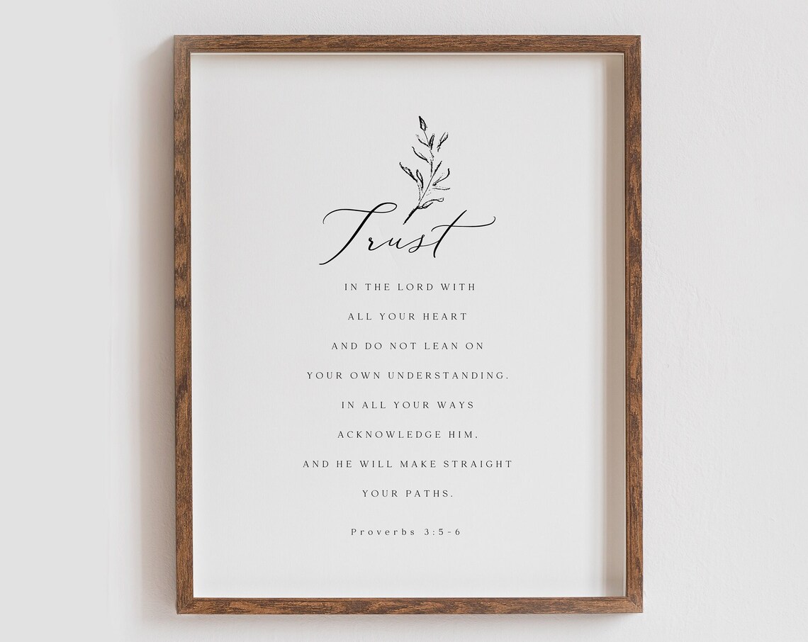 Trust In The Lord Scripture Minimalist Art Print - Image 3