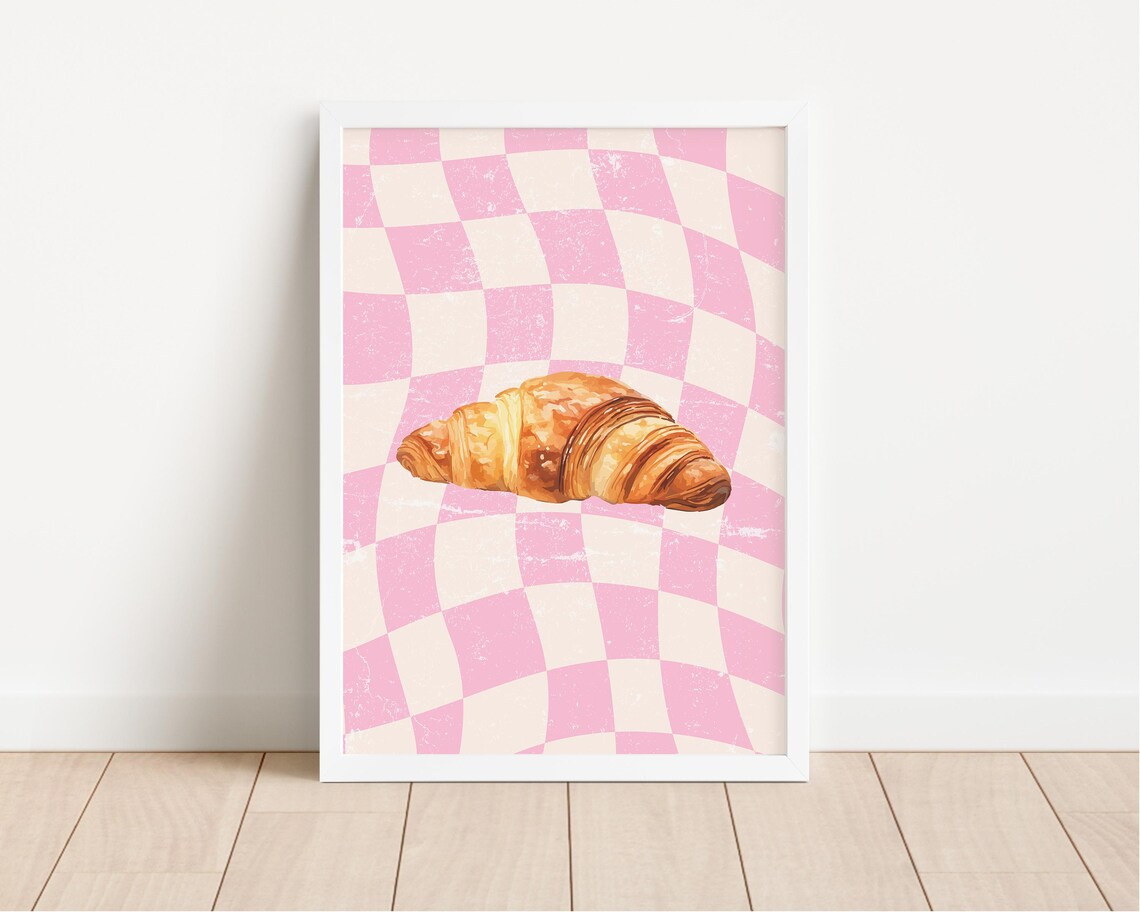 Croissant Cute Kitchen Aesthetic Decor, Pastry Print - Image 2