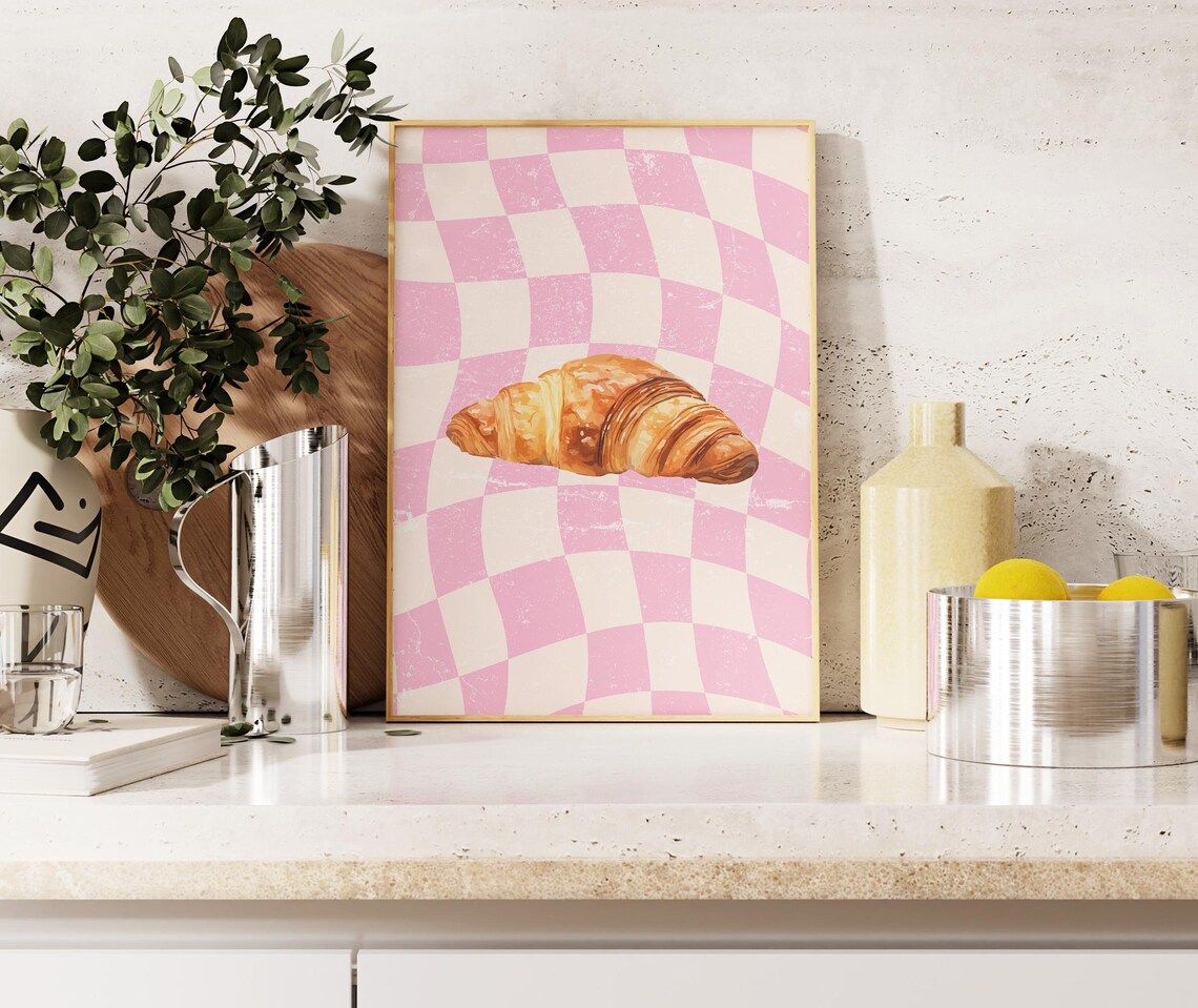 Croissant Cute Kitchen Aesthetic Decor, Pastry Print - Image 4
