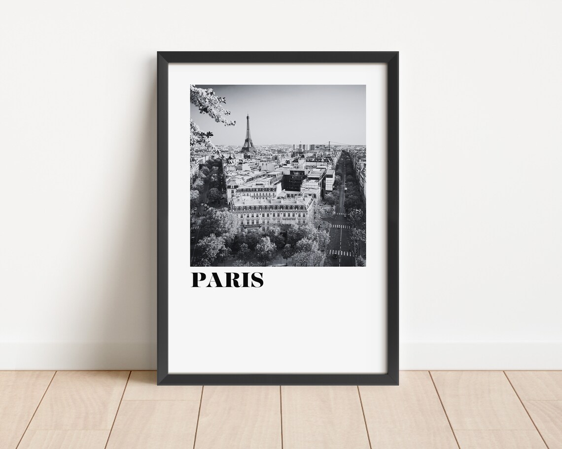 Paris City Eiffel Tower Black And White Classic Photo Travel Poster - Image 3
