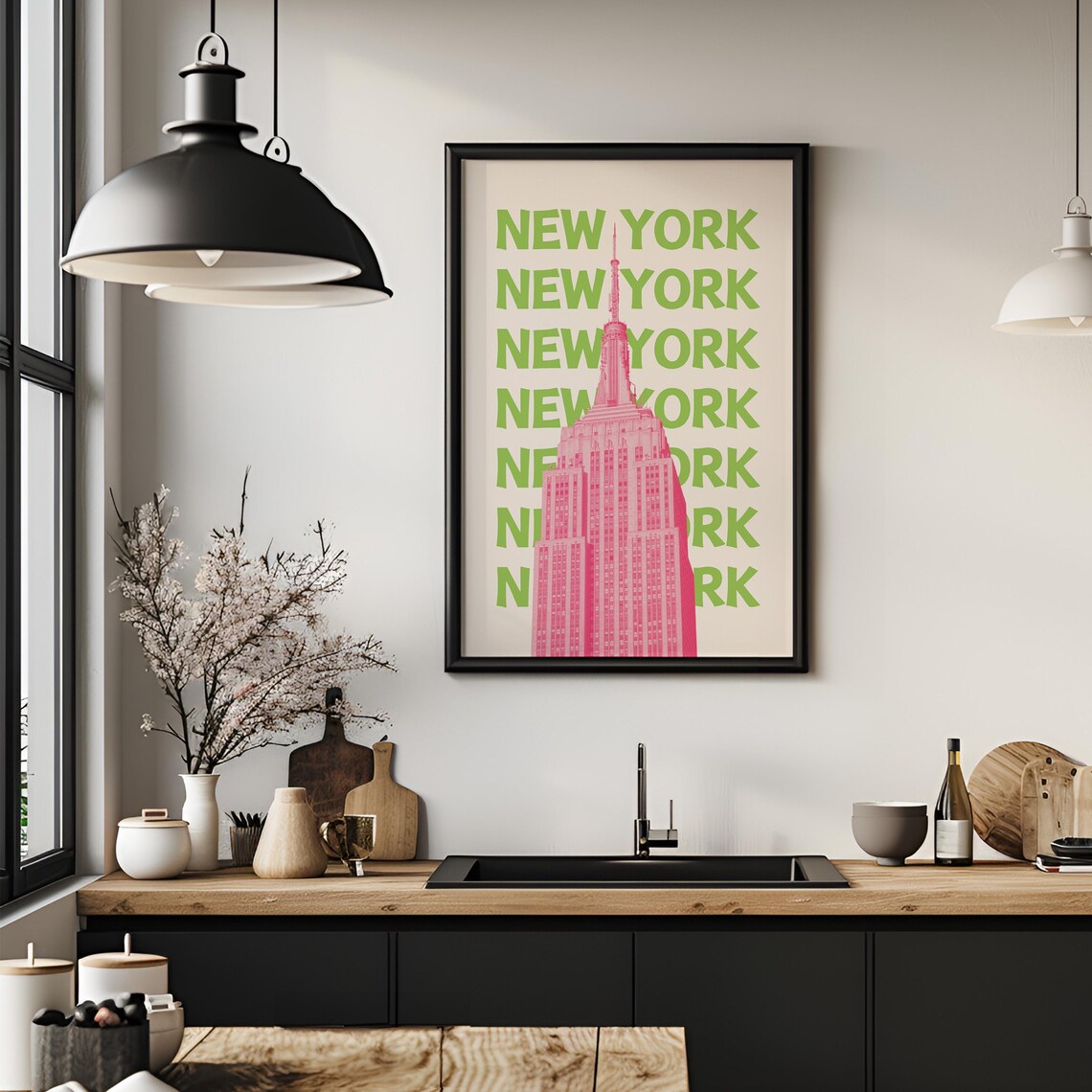 New York City Retro Travel Poster, Empire State Building - Image 4