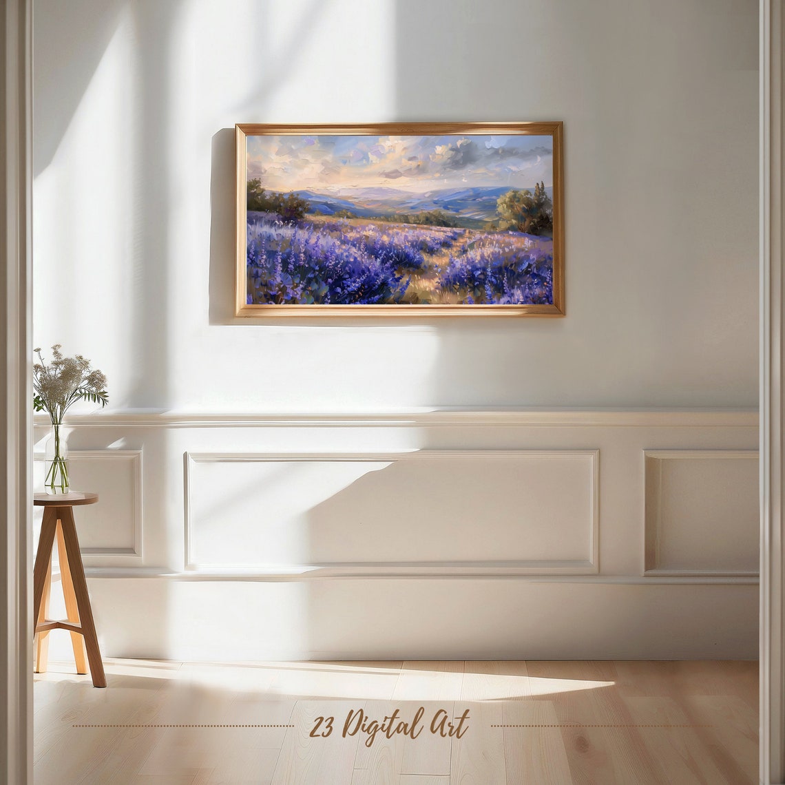 Lavender Field Sunset Purple Blooms Rolling Hills Frame TV Art Poster - Image 7