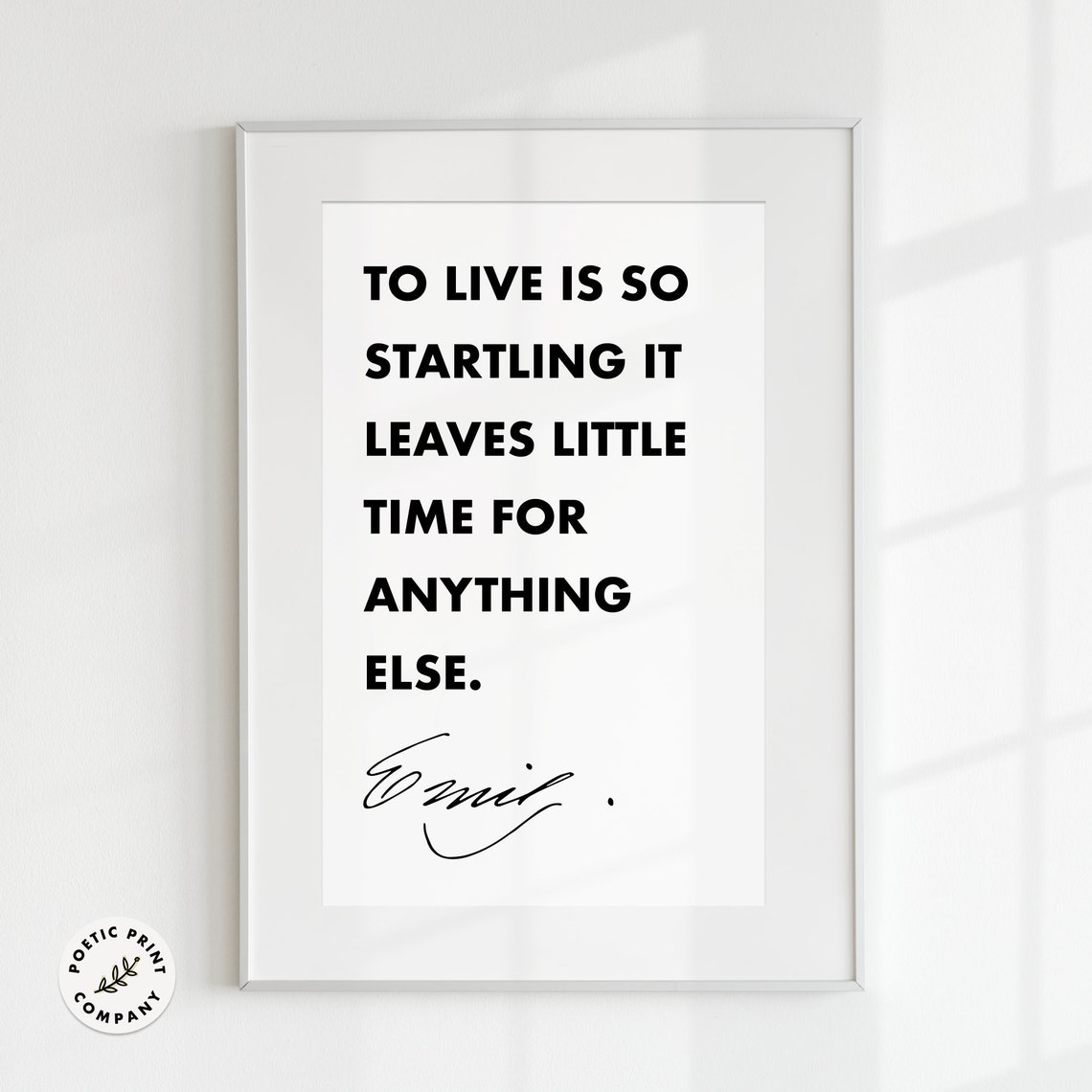 Emily Dickinson To Live Is So Startling Minimalist Quote Wall Art - Image 3