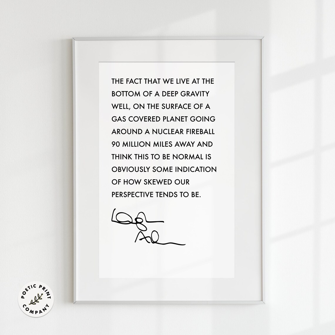 Douglas Adams Deep Gravity Well Nuclear Fireball Perspective Quote Poster - Image 4