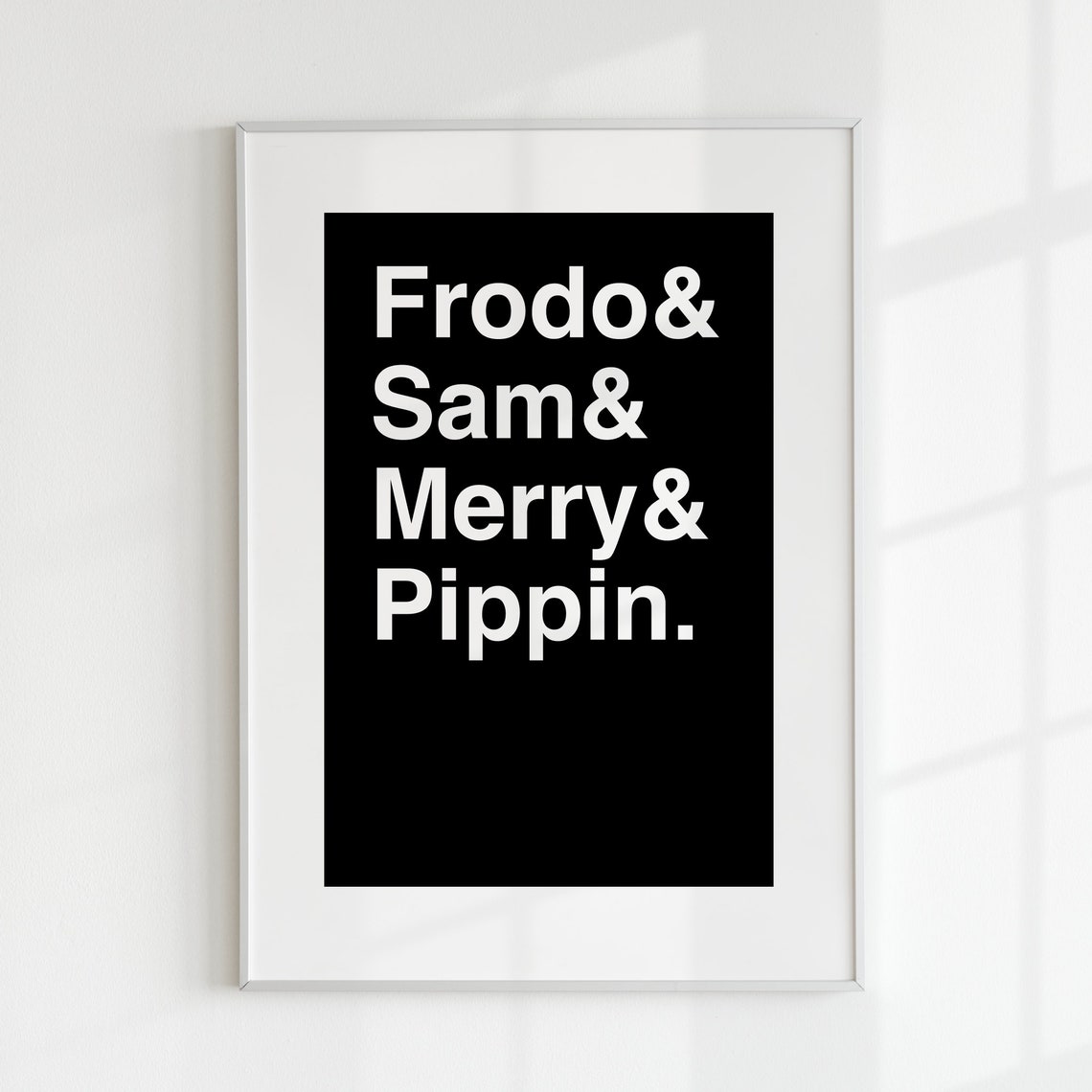 Frodo Sam Merry Pippin Lord Of The Rings Minimalist Black White Poster - Image 2