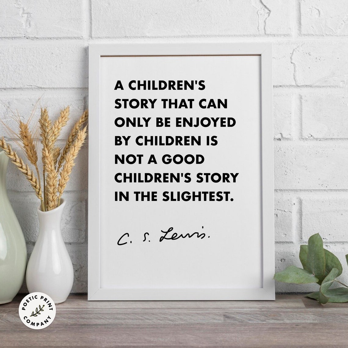 C S Lewis A Childrens Story Enjoyed By Children Quote Nursery Poster - Image 5