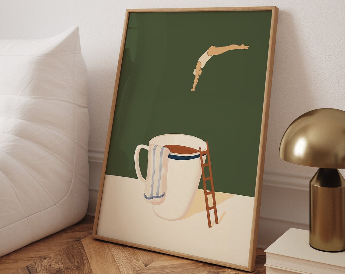 Coffee Diver Good Morning Coffee Wall Art Print - Image 3