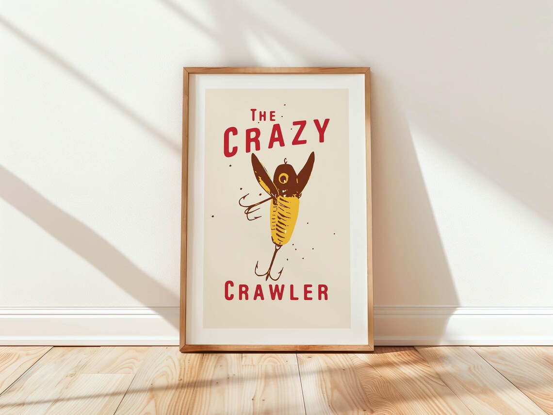 The Crazy Crawler Retro Vintage Fishing Lure Illustration Poster - Image 2