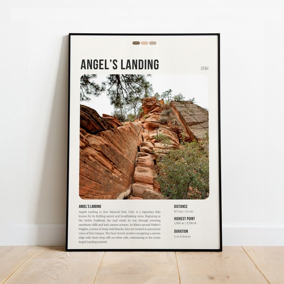 Angels Landing Trail Print Poster Wall Art