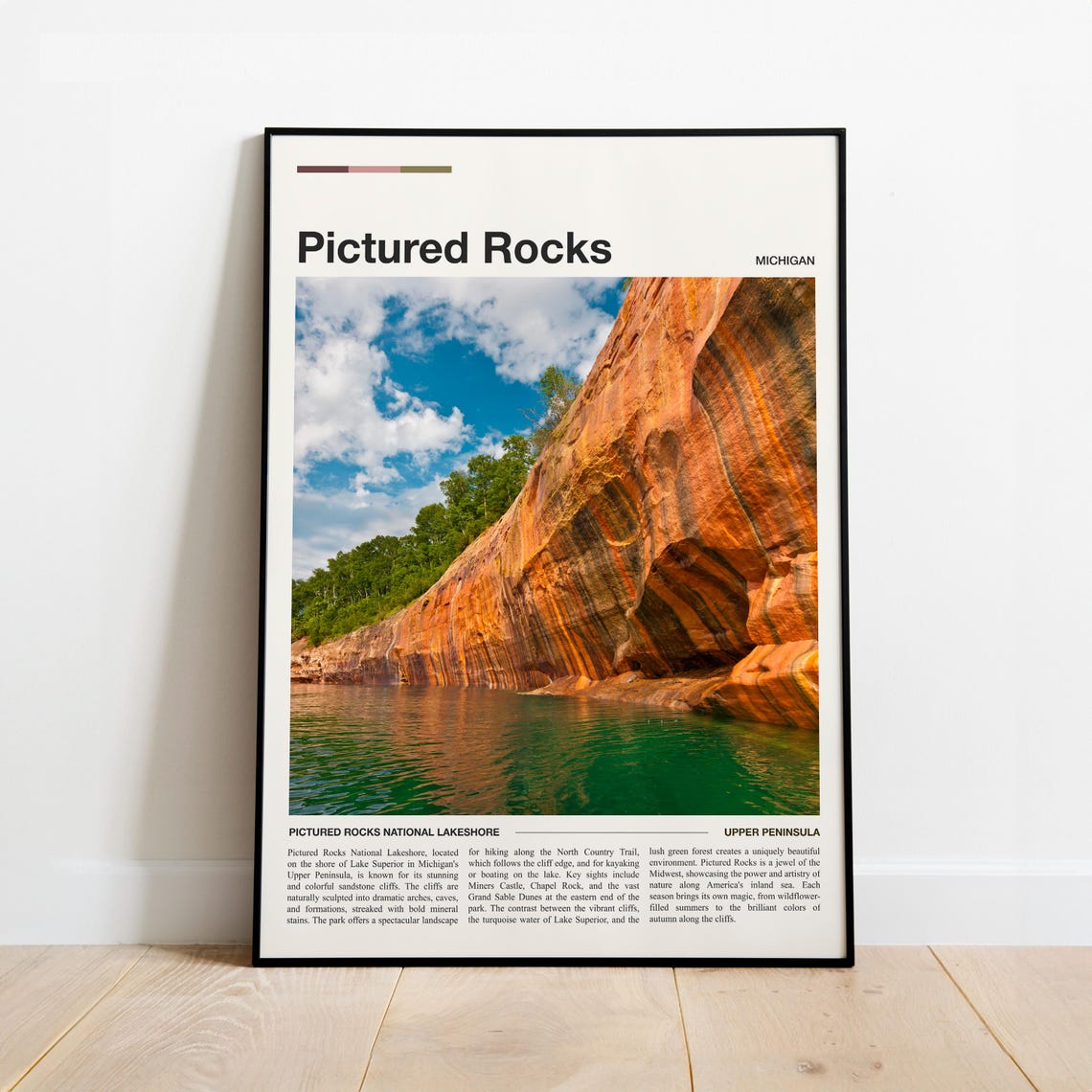Pictured Rocks Michigan Lake Superior Sandstone Cliffs Poster