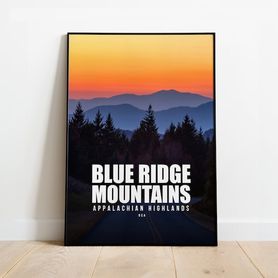 Blue Ridge Mountains Appalachian Highlands Sunset Travel Poster