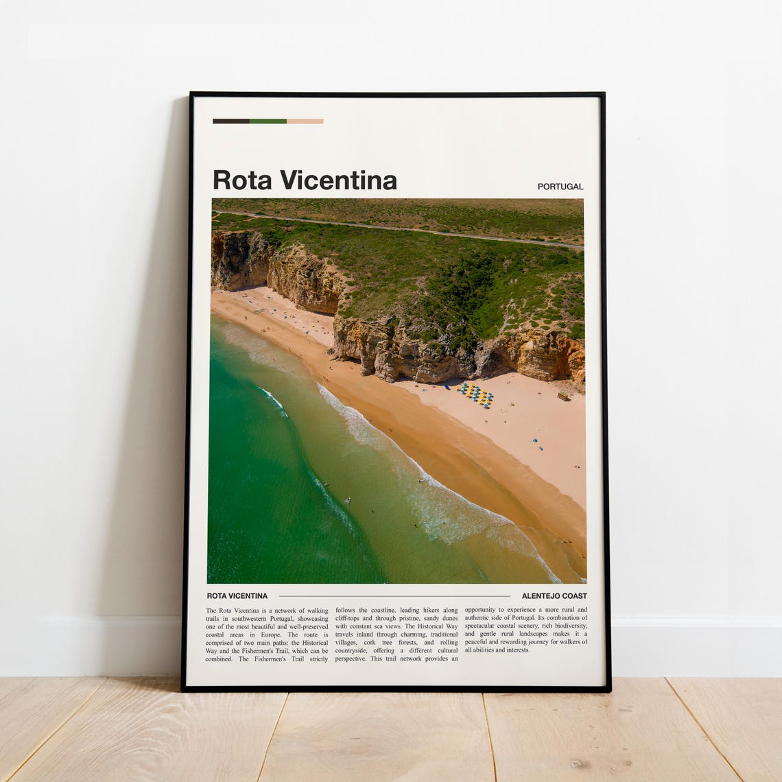 Rota Vicentina Portugal Alentejo Coast Cliffs Beach Travel Poster