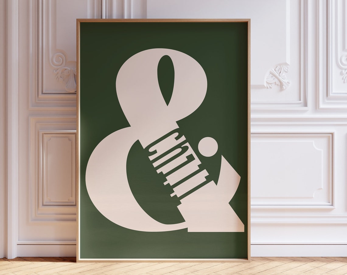 Chill Ampersand Typography Green Cream Minimalist Decor Poster