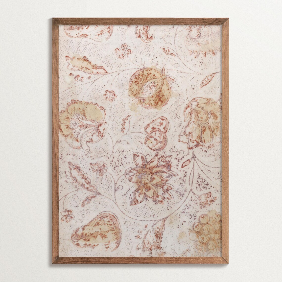 Antique Floral Pattern, Vintage Botanical Wall Decor