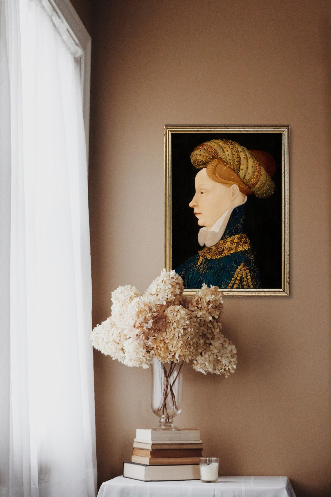 Vintage Woman Portrait Print Moody Wall Art Renaissance Portrait Painting - Image 2