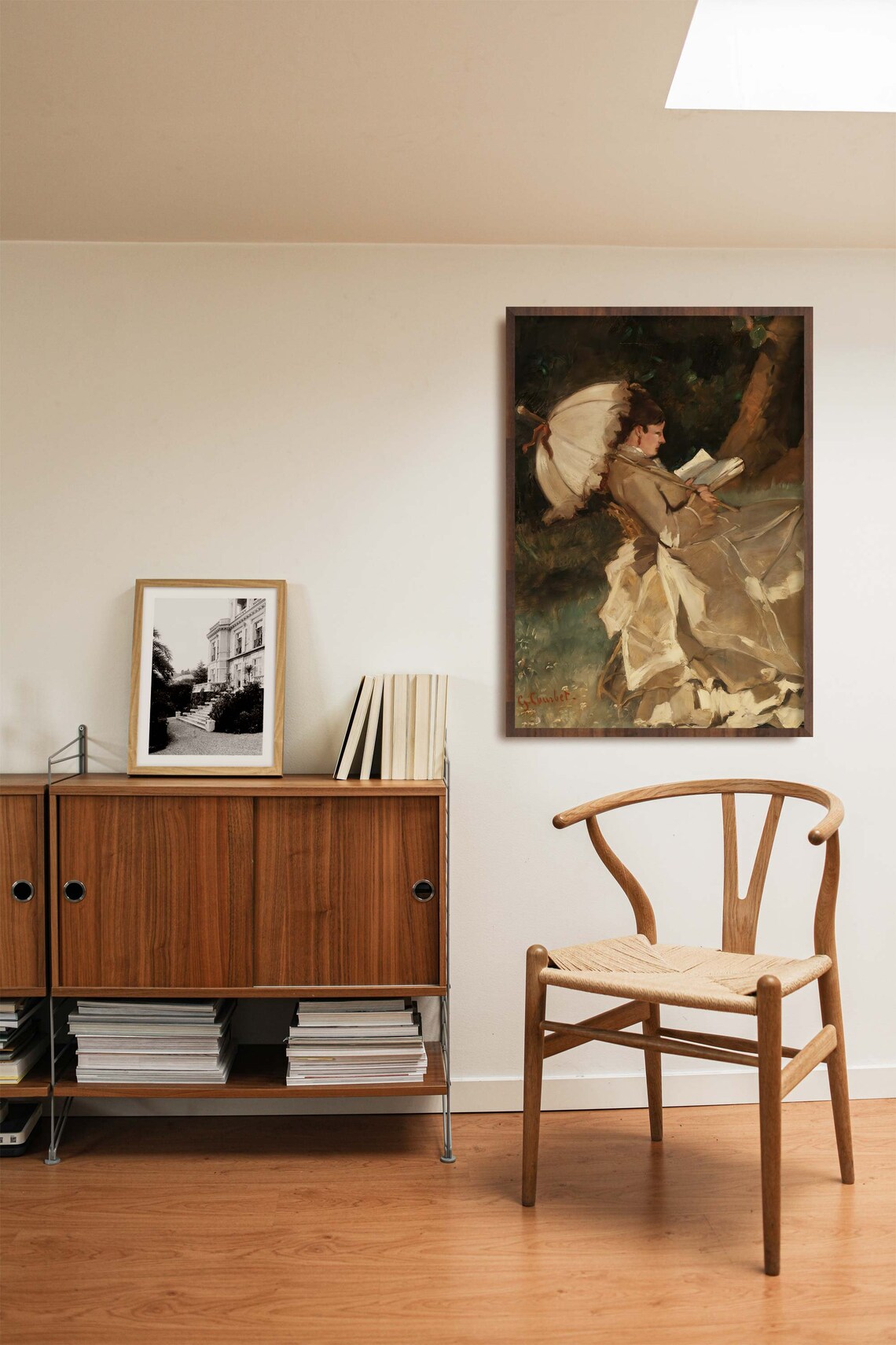 Woman Reading Under a Shady Tree in a Classic Garden Art Poster - Image 2