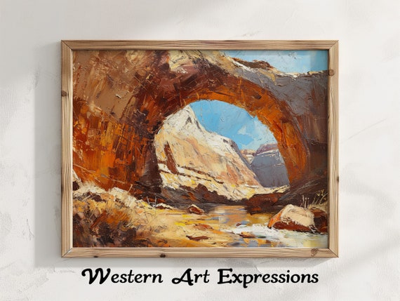 Grand Staircase Escalante National Monument Landscape Oil Painting Rustic Home Decor Wall Art