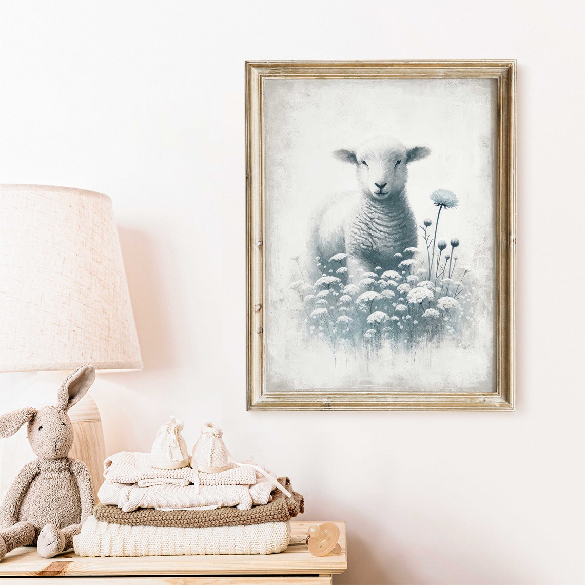 Lamb Art Print Farm Animal Wall Art Sheep Wall Decor Vintage Animal Print Baby Sheep Art Farmhouse Home Decorprintable Farm Animal Art - Image 2