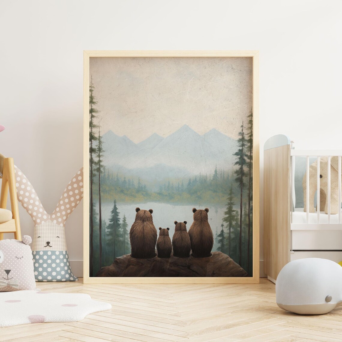 Bear Family Toddler Room Wall Art Print - Image 2