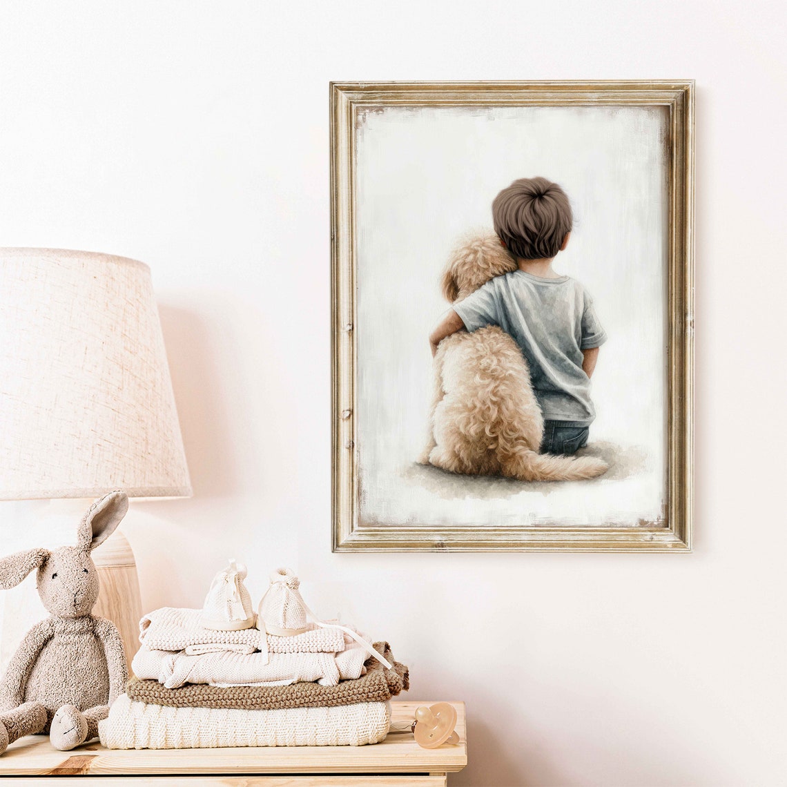 Goldendoodle Nursery Art Print for Boys - Image 2