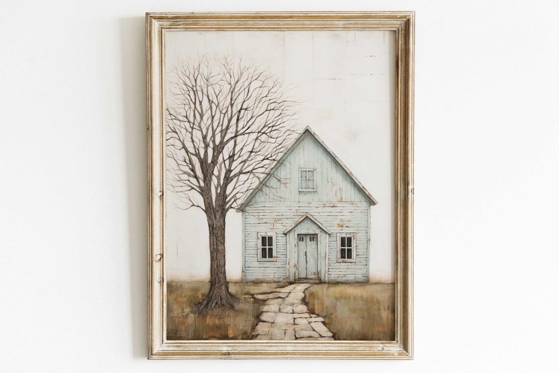 Country House Rural Wall Art, Farmhouse Decor Print