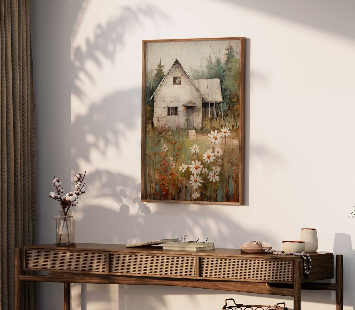 Old House Countryside Art Print, Rustic Farmhouse - Image 3