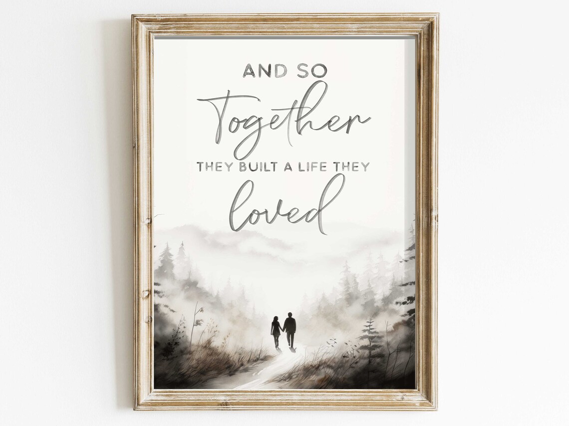 Love Quote Art Print, Couples Watercolor Quote