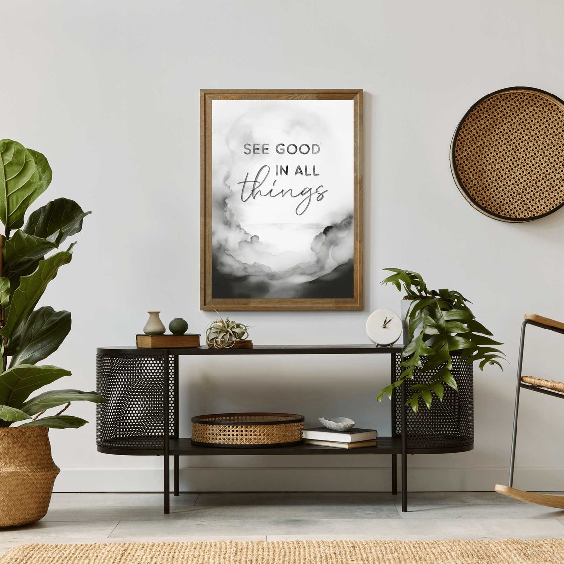See Good in All Things Uplifting Watercolor Positivity Quote Poster - Image 2