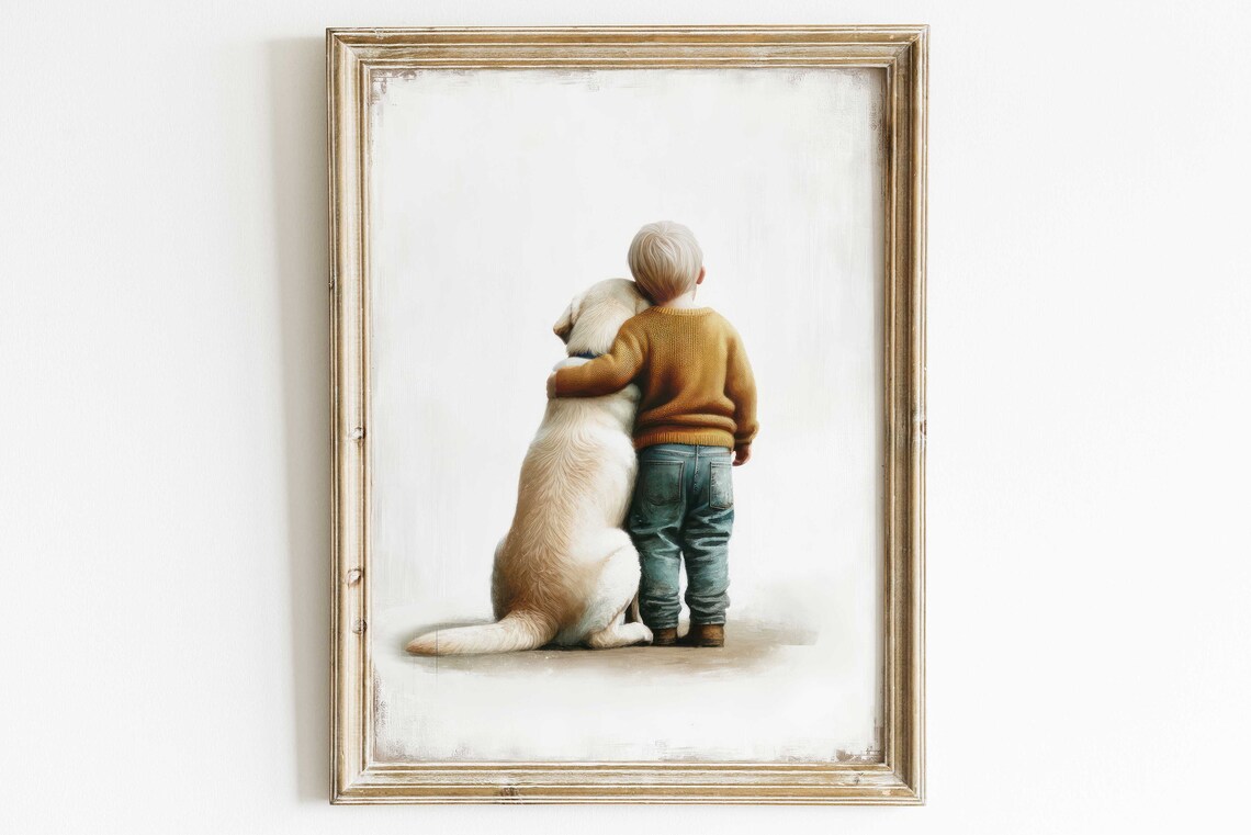 Yellow Labrador Retriever Nursery Decor, Dog Art Print - Image 2