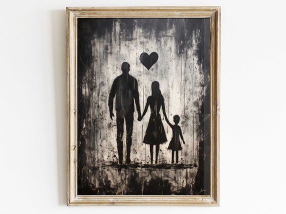 Family Wall Art Farmhouse Family Wall Decor Rustic Family Sign Family Love Decor Mother Father Daughter Gift Wall Art
