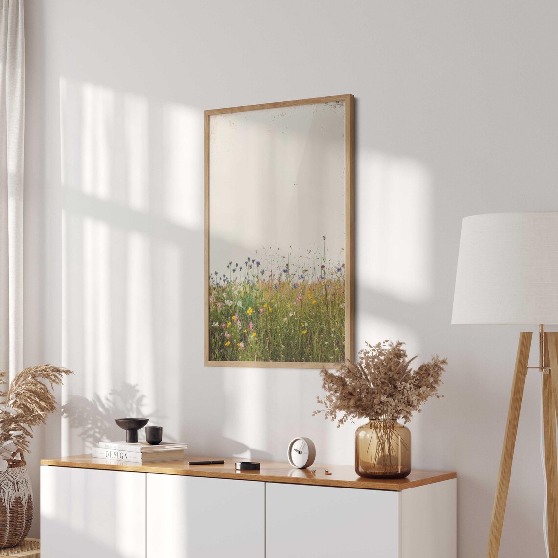 Minimalist Wildflower Meadow Poster Colorful Floral Border Botanical - Image 2
