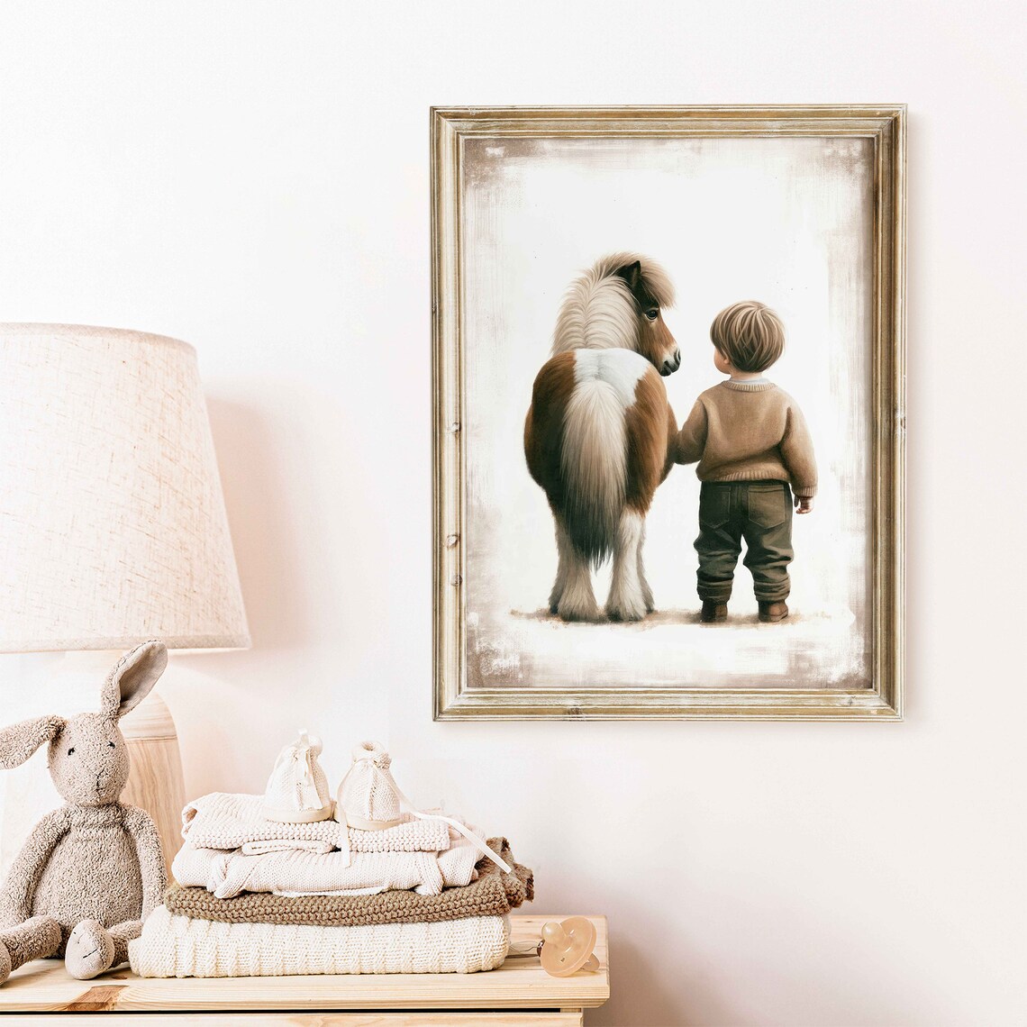 Boy Pony Print, Vintage Nursery Decor Art Print - Image 2