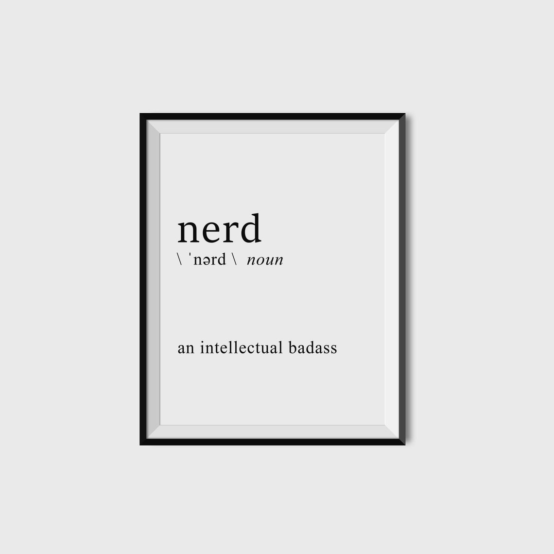 Nerd Definition Noun Funny Intellectual Badass Geek Gift Poster - Image 2