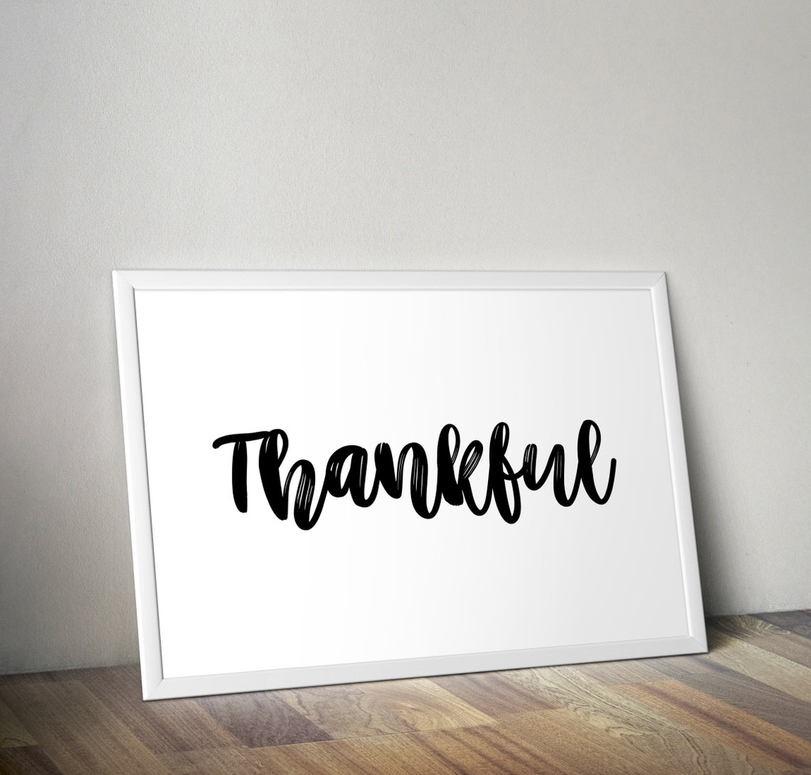 Thankful Script Typography Minimalist Thanksgiving Fall Wall Poster - Image 2