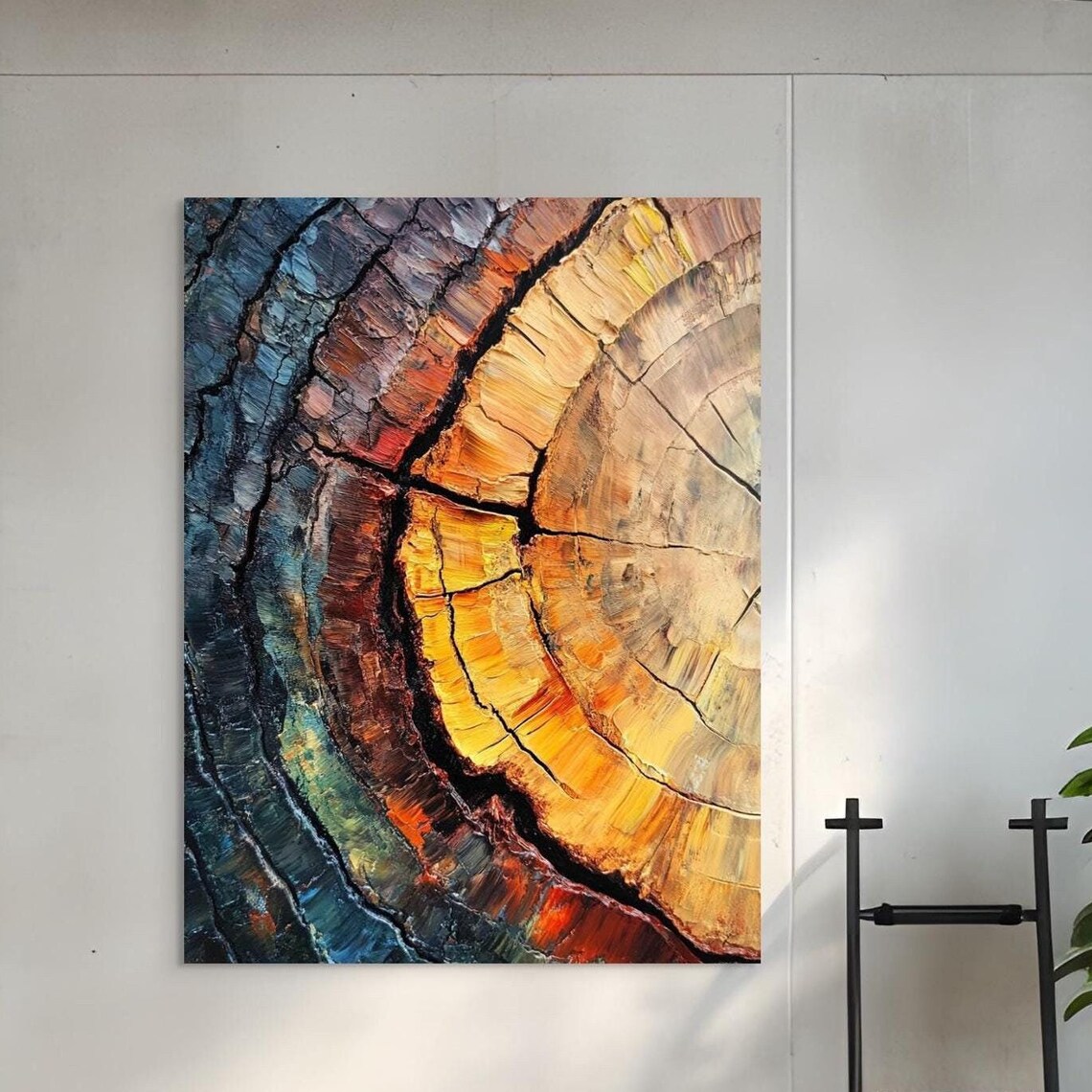 Tree Ring Nature Print, Rustic Minimalist Wall Art