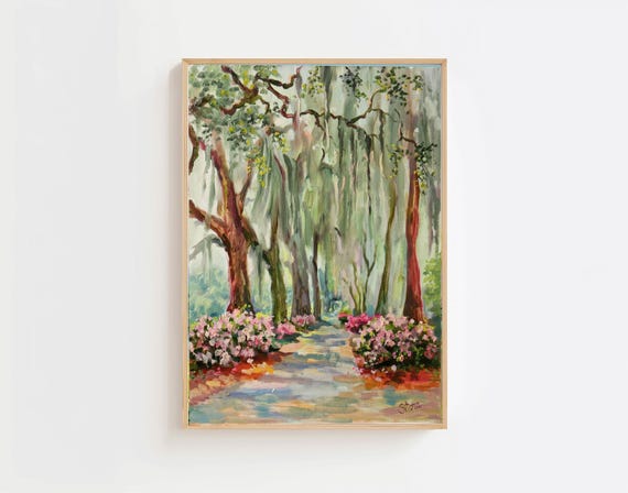 Poster Reprodaction Savannah Georgia Azalea Trail Forsyth Park