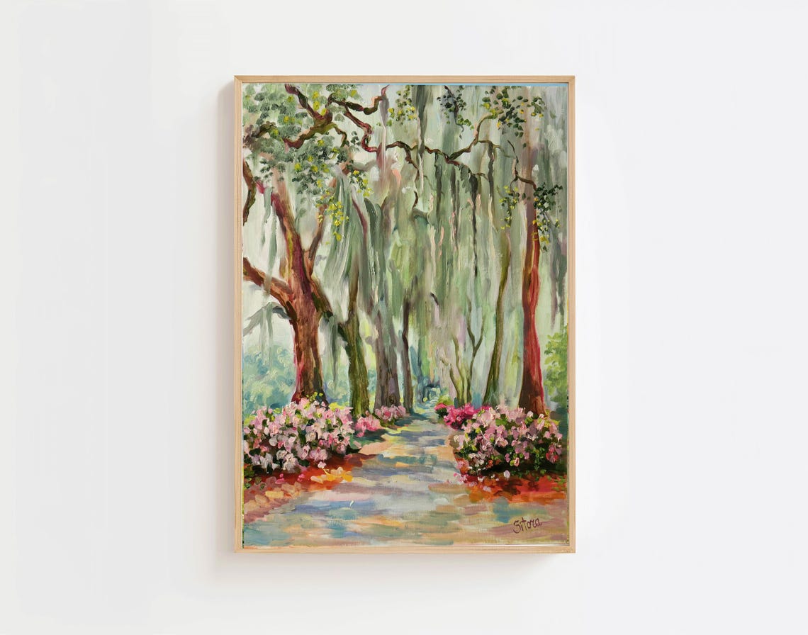 Poster Reprodaction Savannah Georgia Azalea Trail Forsyth Park